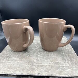 VTG Set of 2 Corelle Mugs Coordinates Stoneware Mauve Coffee Tea Cups